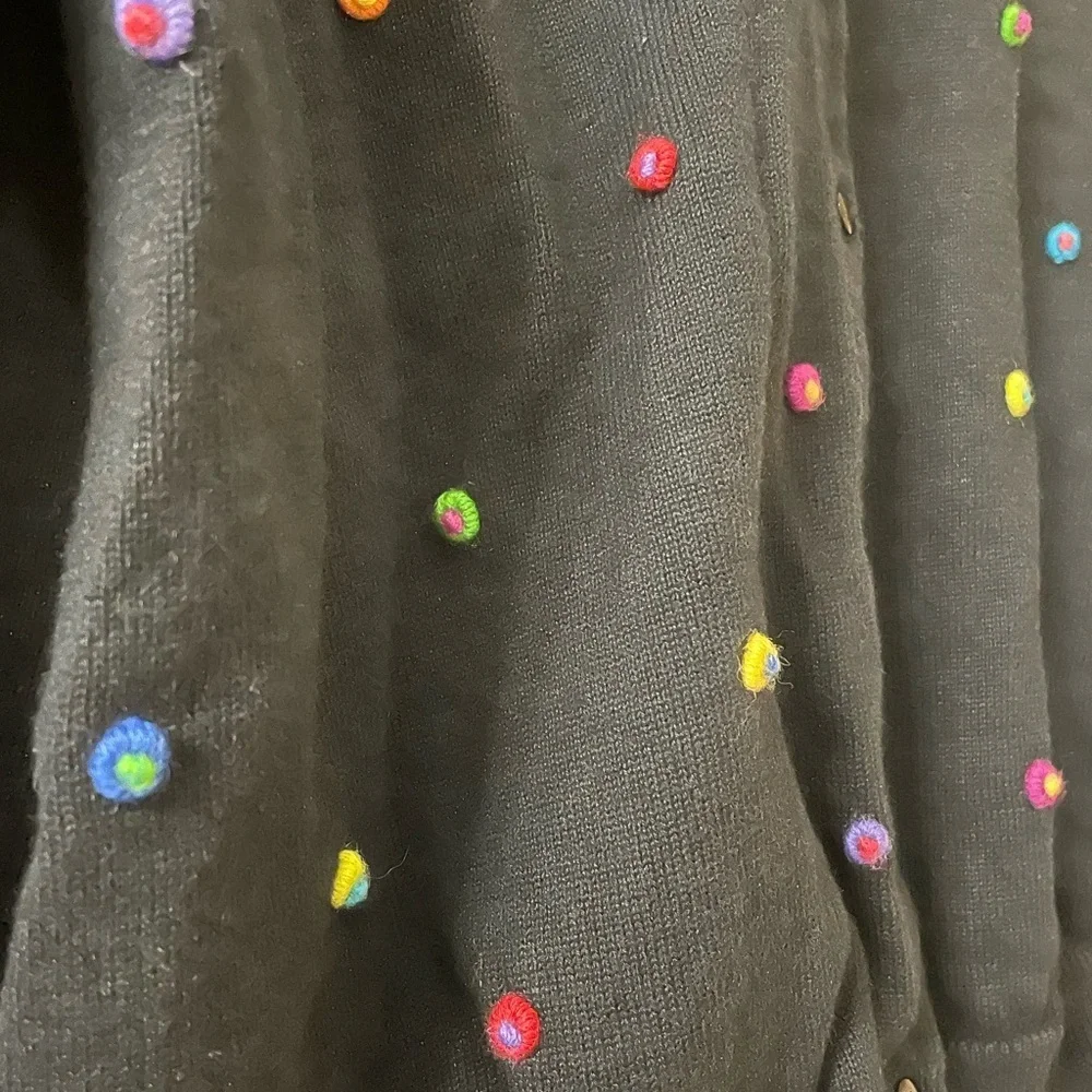 Marisa Christina Button Up Colorful Polka Dot Textured Cardigan XL - Picture 2 of 4